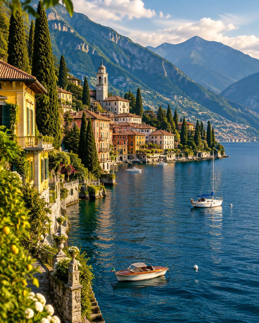 Villas junto al lago de Como, Italia