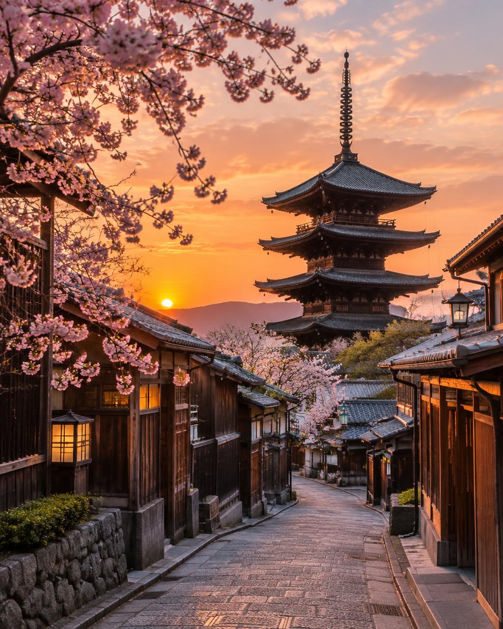 Pagoda tradicional en Kioto, Japón